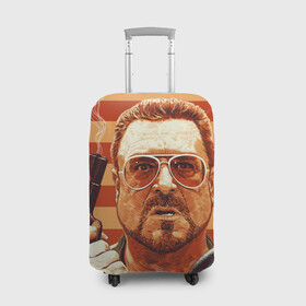 Чехол для чемодана 3D с принтом Walter Sobchak в Екатеринбурге, 86% полиэфир, 14% спандекс | двустороннее нанесение принта, прорези для ручек и колес | dude | jeff bridges | the big lebowski | walter sobchak | большой лебовский | боулинг | вальтер собчак | джефф бриджес | пистолет | фильм | чувак | шар