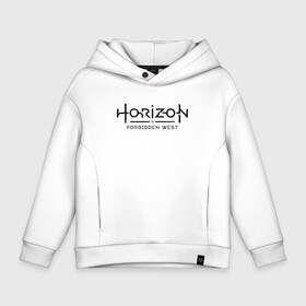 Детское худи Oversize хлопок с принтом Horizon Forbidden West в Екатеринбурге, френч-терри — 70% хлопок, 30% полиэстер. Мягкий теплый начес внутри —100% хлопок | боковые карманы, эластичные манжеты и нижняя кромка, капюшон на магнитной кнопке | Тематика изображения на принте: aloy | dawn | forbidden | horizon | west | zero | вест | нора | племя | форбидден | хорайзен | хоризон | элой