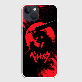 Чехол для iPhone 13 с принтом BERSERK red краска в Екатеринбурге,  |  | anime | berserk | аниме | берсерк | бесерк | гатс | комикс | манга | мультфильм