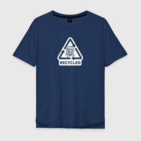Мужская футболка хлопок Oversize с принтом Recycled в Екатеринбурге, 100% хлопок | свободный крой, круглый ворот, “спинка” длиннее передней части | ван гог | искусство | картина | крик | стрелки | человечек