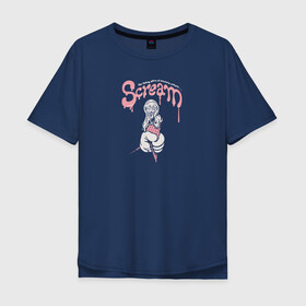 Мужская футболка хлопок Oversize с принтом SCREAM в Екатеринбурге, 100% хлопок | свободный крой, круглый ворот, “спинка” длиннее передней части | ice cream | scream | ван гог | искусство | крик | мороженное | прикол | ужас