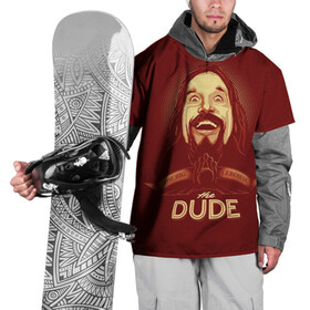 Накидка на куртку 3D с принтом The Dude в Екатеринбурге, 100% полиэстер |  | dude | jeff bridges | the big lebowski | большой лебовский | боулинг | джефф бриджес | кегли | чувак | шар