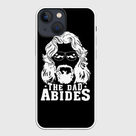 Чехол для iPhone 13 mini с принтом The dad ABIDES в Екатеринбурге,  |  | dude | jeff bridges | the big lebowski | большой лебовский | джефф бриджес | трафарет | фильм | чувак