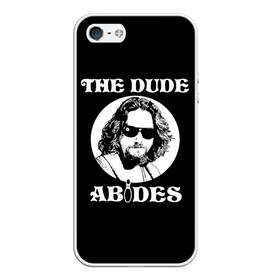 Чехол для iPhone 5/5S матовый с принтом The dude ABIDES в Екатеринбурге, Силикон | Область печати: задняя сторона чехла, без боковых панелей | dude | jeff bridges | the big lebowski | the dude abides | большой лебовский | джефф бриджес | фильм | чувак