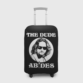 Чехол для чемодана 3D с принтом The dude ABIDES в Екатеринбурге, 86% полиэфир, 14% спандекс | двустороннее нанесение принта, прорези для ручек и колес | dude | jeff bridges | the big lebowski | the dude abides | большой лебовский | джефф бриджес | фильм | чувак