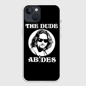 Чехол для iPhone 13 с принтом The dude ABIDES в Екатеринбурге,  |  | dude | jeff bridges | the big lebowski | the dude abides | большой лебовский | джефф бриджес | фильм | чувак