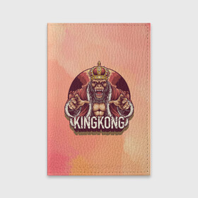 Обложка для паспорта матовая кожа с принтом Конг в Екатеринбурге, натуральная матовая кожа | размер 19,3 х 13,7 см; прозрачные пластиковые крепления | арт | графика | животные | звери | кингконг | король | корона | обезьяны