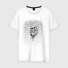 Мужская футболка хлопок с принтом Скандинавские символы в Екатеринбурге, 100% хлопок | прямой крой, круглый вырез горловины, длина до линии бедер, слегка спущенное плечо. | викинги | кельтский | оберег | руны | символы | славянские | узоры