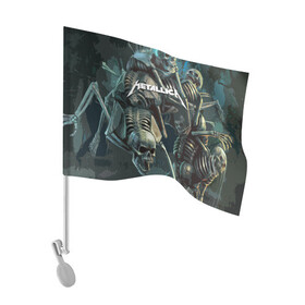Флаг для автомобиля с принтом Metallica Metal Skull в Екатеринбурге, 100% полиэстер | Размер: 30*21 см | american | james hetfield | kirk hammett | metal band | metallica | music | mystic | rock | американская | джеймс хетфилд | металлика | музыка | рок | скилет | череп