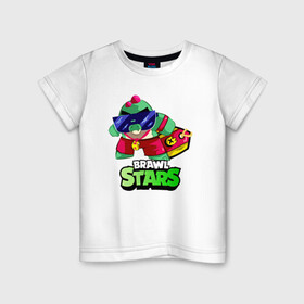 Детская футболка хлопок с принтом Базз Buzz Brawl Stars в Екатеринбурге, 100% хлопок | круглый вырез горловины, полуприлегающий силуэт, длина до линии бедер | brawl | brawl stars | brawlstars | brawl_stars | buz | buzz | баз | базз | бравл | бравлстарс | буз