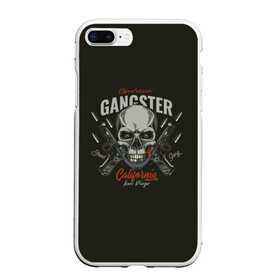 Чехол для iPhone 7Plus/8 Plus матовый с принтом GANGSTER в Екатеринбурге, Силикон | Область печати: задняя сторона чехла, без боковых панелей | gangster | skull | zombie | адамова голова | гангстер | зомби | кладбище | мафиози | мертвец | могила | мумия | навь | пират | скелет | ужас | череп | череп и кости | черепок | черепушка