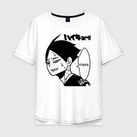 Мужская футболка хлопок Oversize с принтом Yikes. Ринтаро Суна | Haikyuu! в Екатеринбурге, 100% хлопок | свободный крой, круглый ворот, “спинка” длиннее передней части | 10 номер | anime | ejp raijin | haikyu | haikyuu | manga | suna rintarou | yikes | аниме | волейбол | волейбольный клуб | игрок | лицо | манга | старшая инаризаки | хаику | хаикую | эмоции