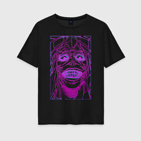 Женская футболка хлопок Oversize с принтом Solo Leveling ST в Екатеринбурге, 100% хлопок | свободный крой, круглый ворот, спущенный рукав, длина до линии бедер
 | глаза | зубы | лорд | смотрит | статуя | улыбка