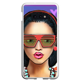 Чехол для Samsung S10E с принтом СтильНая Девушка в Екатеринбурге, Силикон | Область печати: задняя сторона чехла, без боковых панелей | губы | девушка | очки значки | социальные сети | стиль | стильная девушка