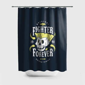 Штора 3D для ванной с принтом Fighter forever в Екатеринбурге, 100% полиэстер | плотность материала — 100 г/м2. Стандартный размер — 146 см х 180 см. По верхнему краю — пластиковые люверсы для креплений. В комплекте 10 пластиковых колец | fighting | game | games | street fighter | балрог | бланка | вега | зангиев | игра | игры | классика | рю | сагат | стрит файтер | уличный боец | чан ли