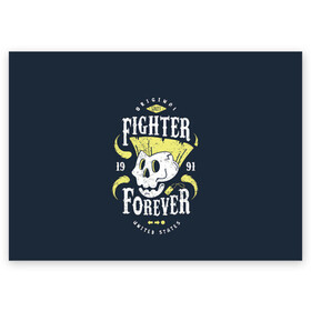 Поздравительная открытка с принтом Fighter forever в Екатеринбурге, 100% бумага | плотность бумаги 280 г/м2, матовая, на обратной стороне линовка и место для марки
 | fighting | game | games | street fighter | балрог | бланка | вега | зангиев | игра | игры | классика | рю | сагат | стрит файтер | уличный боец | чан ли