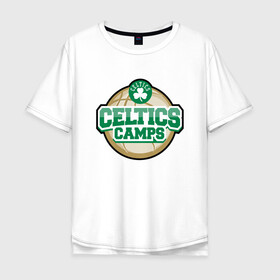 Мужская футболка хлопок Oversize с принтом Celtics Camps в Екатеринбурге, 100% хлопок | свободный крой, круглый ворот, “спинка” длиннее передней части | Тематика изображения на принте: basketball | boston | celtics | game | nba | sport | streetball | баскетбол | баскетболист | бостон | игра | игрок | мяч | нба | селтикс | спорт | стритбол | тренер