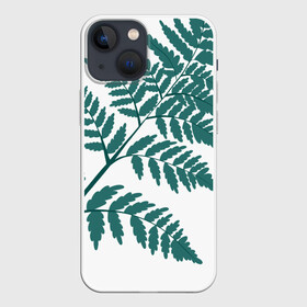 Чехол для iPhone 13 mini с принтом Зелёный папоротник в Екатеринбурге,  |  | Тематика изображения на принте: ветка | зеленый | листик | папоротник | природа | растение