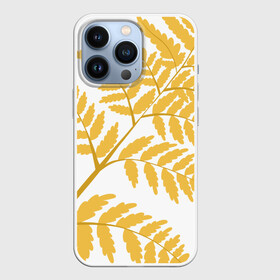 Чехол для iPhone 13 Pro с принтом Жёлтый папоротник в Екатеринбурге,  |  | ветка | желтый | лес | листик | папоротник | природа | растение
