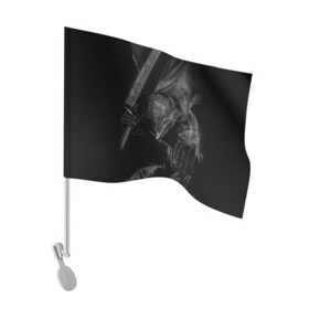 Флаг для автомобиля с принтом БЕРСЕРК черно - белый в Екатеринбурге, 100% полиэстер | Размер: 30*21 см | Тематика изображения на принте: anime | berserk | аниме | берсерк | бесерк | гатс | манга | мультфильм