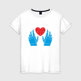 Женская футболка хлопок с принтом Храни мое сердце в Екатеринбурге, 100% хлопок | прямой крой, круглый вырез горловины, длина до линии бедер, слегка спущенное плечо | береги мое сердце | любовь | отношения | сердце | храни мое сердце