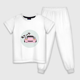 Детская пижама хлопок с принтом Mazda Miata Mx5 в Екатеринбурге, 100% хлопок |  брюки и футболка прямого кроя, без карманов, на брюках мягкая резинка на поясе и по низу штанин
 | drift | japan | jdm | mazda | miata | mx5 | roadster | stance | дрифт | ждм | мазда | миата | стенс | тюнинг | япония