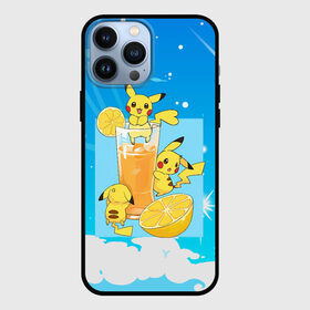 Чехол для iPhone 13 Pro Max с принтом Пикачу в лимонаде в Екатеринбурге,  |  | anime | picachu | pikachu | аниме | милый | пика | пикачу | покебол | покемон