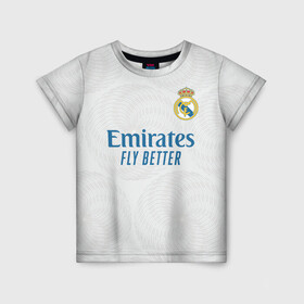 Детская футболка 3D с принтом Бензема Реал Мадрид 2021/2022 в Екатеринбурге, 100% гипоаллергенный полиэфир | прямой крой, круглый вырез горловины, длина до линии бедер, чуть спущенное плечо, ткань немного тянется | 2021 | 2022 | benzema | karim | madrid | real | бензема | испания | карим бензема | мадрид | новая | реал | реал мадрид | форма | футбол