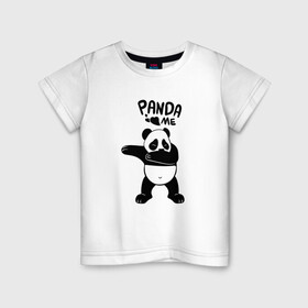 Детская футболка хлопок с принтом Панда даббинг в Екатеринбурге, 100% хлопок | круглый вырез горловины, полуприлегающий силуэт, длина до линии бедер | Тематика изображения на принте: dabbing | panda | даб | даббинг | дэб | животное | медведи | медведь | панда | панды