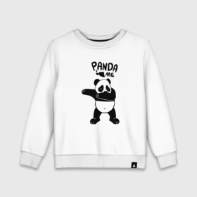 Детский свитшот хлопок с принтом Панда даббинг в Екатеринбурге, 100% хлопок | круглый вырез горловины, эластичные манжеты, пояс и воротник | dabbing | panda | даб | даббинг | дэб | животное | медведи | медведь | панда | панды