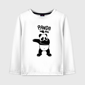 Детский лонгслив хлопок с принтом Панда даббинг в Екатеринбурге, 100% хлопок | круглый вырез горловины, полуприлегающий силуэт, длина до линии бедер | dabbing | panda | даб | даббинг | дэб | животное | медведи | медведь | панда | панды