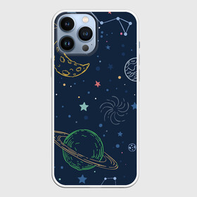 Чехол для iPhone 13 Pro Max с принтом Космическая одиссея в Екатеринбурге,  |  | background | галактика | звёзды | иллюстрация | луна | планеты