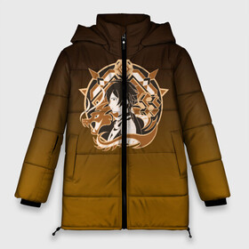 Женская зимняя куртка Oversize с принтом Genshin Impact - Zhongli в Екатеринбурге, верх — 100% полиэстер; подкладка — 100% полиэстер; утеплитель — 100% полиэстер | длина ниже бедра, силуэт Оверсайз. Есть воротник-стойка, отстегивающийся капюшон и ветрозащитная планка. 

Боковые карманы с листочкой на кнопках и внутренний карман на молнии | anime | game | gamer | genshin | genshin impact | genshin zhongli | impact | zhongli | аниме | архонт | геншин | геншин дед | геншин джун ли | геншин импакт | гео | гео архонт | дед | джон ли | джун ли | джунли | импакт | ли юэ | 