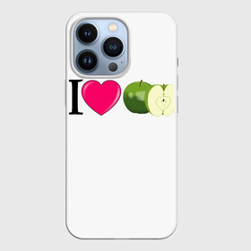Чехол для iPhone 13 Pro с принтом I LOVE APPLE в Екатеринбурге,  |  | иностранные | любовь | надписи | приколы | слова | юмор | яблоко