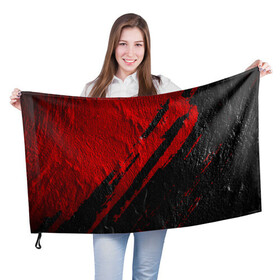 Флаг 3D с принтом Красное чёрное 3D в Екатеринбурге, 100% полиэстер | плотность ткани — 95 г/м2, размер — 67 х 109 см. Принт наносится с одной стороны | абстракция | иллюстрация | искусство | краска | культура | текстура