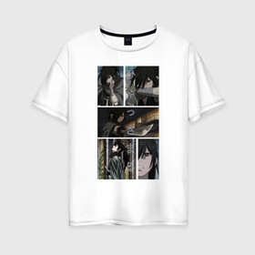 Женская футболка хлопок Oversize с принтом Хяккимару из Дороро в Екатеринбурге, 100% хлопок | свободный крой, круглый ворот, спущенный рукав, длина до линии бедер
 | аниме | дороро | ронин | хяккимару