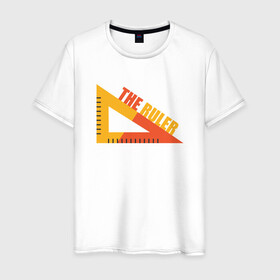 Мужская футболка хлопок с принтом The Ruler в Екатеринбурге, 100% хлопок | прямой крой, круглый вырез горловины, длина до линии бедер, слегка спущенное плечо. | арт | иллюстрация | колледж | линейка | универ
