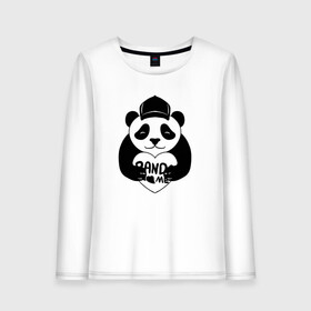 Женский лонгслив хлопок с принтом Panda me. Панда в кепке в Екатеринбурге, 100% хлопок |  | panda | животное | медведи | медведь | мишки | панда | панды