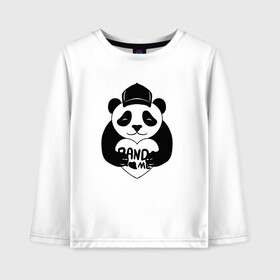 Детский лонгслив хлопок с принтом Panda me. Панда в кепке в Екатеринбурге, 100% хлопок | круглый вырез горловины, полуприлегающий силуэт, длина до линии бедер | panda | животное | медведи | медведь | мишки | панда | панды