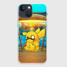 Чехол для iPhone 13 mini с принтом Пикачу детектив в Екатеринбурге,  |  | anime | picachu | pikachu | аниме | милый | пика | пикачу | покебол | покемон