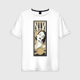 Женская футболка хлопок Oversize с принтом NIN Girls в Екатеринбурге, 100% хлопок | свободный крой, круглый ворот, спущенный рукав, длина до линии бедер
 | alternative | metall | music | nin | nine inch nails | rock | альтернатива | металл | музыка | найн ич нэилс | рок