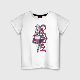 Детская футболка хлопок с принтом GENSHIN IMPACT (Noelle) в Екатеринбурге, 100% хлопок | круглый вырез горловины, полуприлегающий силуэт, длина до линии бедер | Тематика изображения на принте: anime | game | genshin | genshin impact | impact | noelle | аниме | игра | ноэлль