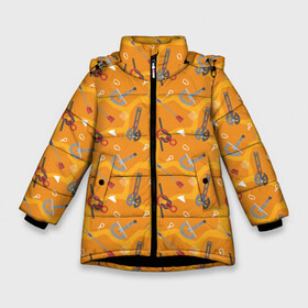 Зимняя куртка для девочек 3D с принтом Снаряжение Альпиниста в Екатеринбурге, ткань верха — 100% полиэстер; подклад — 100% полиэстер, утеплитель — 100% полиэстер. | длина ниже бедра, удлиненная спинка, воротник стойка и отстегивающийся капюшон. Есть боковые карманы с листочкой на кнопках, утяжки по низу изделия и внутренний карман на молнии. 

Предусмотрены светоотражающий принт на спинке, радужный светоотражающий элемент на пуллере молнии и на резинке для утяжки. | athlete | carbines | climber | extreme | travel | альпинист | в горы | горовосходитель | карабины | промальп | промышленный альпинизм | путешествия | скалолаз | снаряжение | спортсмен | экстремал | экстрим