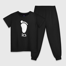 Детская пижама хлопок с принтом iCS Foot Logo Haikyu!! в Екатеринбурге, 100% хлопок |  брюки и футболка прямого кроя, без карманов, на брюках мягкая резинка на поясе и по низу штанин
 | anime | haikyu | haikyuu | karasuno | manga | аниме | белый | волейбол | волейбольный клуб | икс | ицс | карасуно | корпорация | лого | логотип | манга | нога | организатор игр | след | старшая школа | ступня | хаику | хаикую