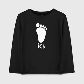 Детский лонгслив хлопок с принтом iCS Foot Logo Haikyu!! в Екатеринбурге, 100% хлопок | круглый вырез горловины, полуприлегающий силуэт, длина до линии бедер | anime | haikyu | haikyuu | karasuno | manga | аниме | белый | волейбол | волейбольный клуб | икс | ицс | карасуно | корпорация | лого | логотип | манга | нога | организатор игр | след | старшая школа | ступня | хаику | хаикую