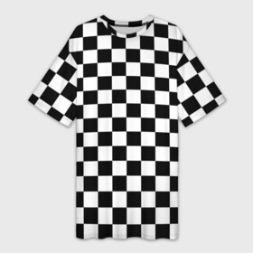 Платье-футболка 3D с принтом Шахматист в Екатеринбурге,  |  | chess | игра | король | ладья | математика | пешка | ферзь | чёрно белые | шах и мат | шахматист | шахматная доска | шахматные фигуры | шахматы