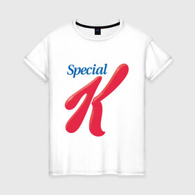 Женская футболка хлопок с принтом special k merch Essential в Екатеринбурге, 100% хлопок | прямой крой, круглый вырез горловины, длина до линии бедер, слегка спущенное плечо | kpop | special k merch essential | корейская попо музыка