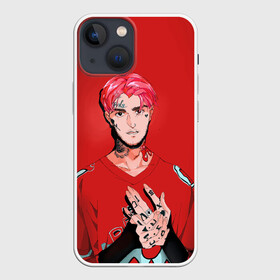 Чехол для iPhone 13 mini с принтом Red Lil Peep в Екатеринбурге,  |  | hip hop | lil peep | rap | rep | густав элайджа | дшд зууз | исполнители | исполнитель | лил пип | музыка | реп