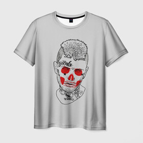 Мужская футболка 3D с принтом Череп Лил Пипа в Екатеринбурге, 100% полиэфир | прямой крой, круглый вырез горловины, длина до линии бедер | hip hop | lil peep | rap | rep | густав элайджа | дшд зууз | исполнители | исполнитель | лил пип | музыка | реп