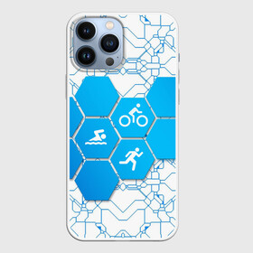 Чехол для iPhone 13 Pro Max с принтом Плыви, Крути, Беги в Екатеринбурге,  |  | bike | ironman | run | running | swim | swimming | triathlon | бег | бегун | велосипед | велоспорт | выносливость | железный человек | плавание | спорт на выносливость | триатлон | цикличный вид спорта